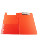 A5 PVC Orange Fold Over Foolscap Clipboard