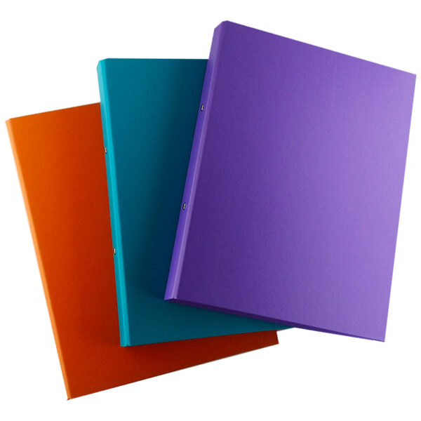Pack of 3 Purple, Green and Orange Hard Cover Ring Binder