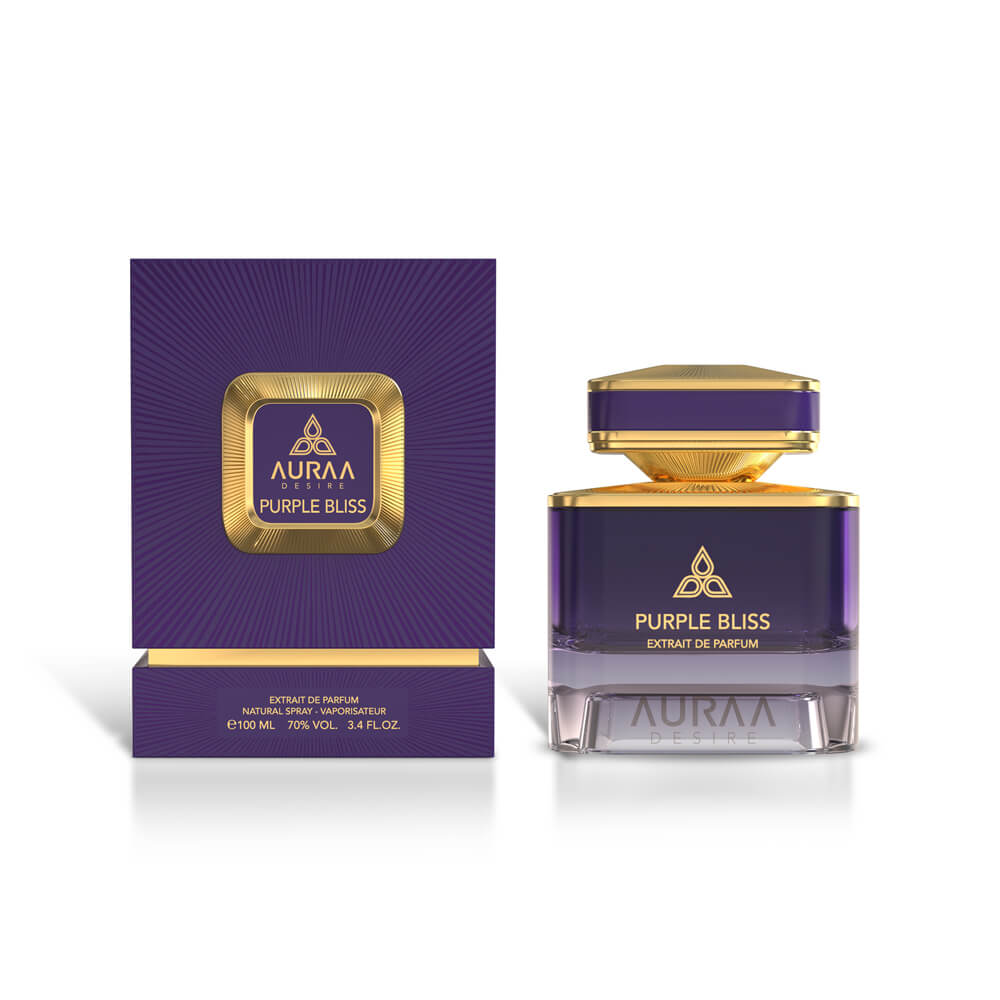 PURPLE-BLISS-BOTTLE-BOX-1.jpg Purple Bliss Extrait de Parfum 100ml Auraa Desire Unisex Inspired by Ganymede Marc-Antoine Barrois - Image 1