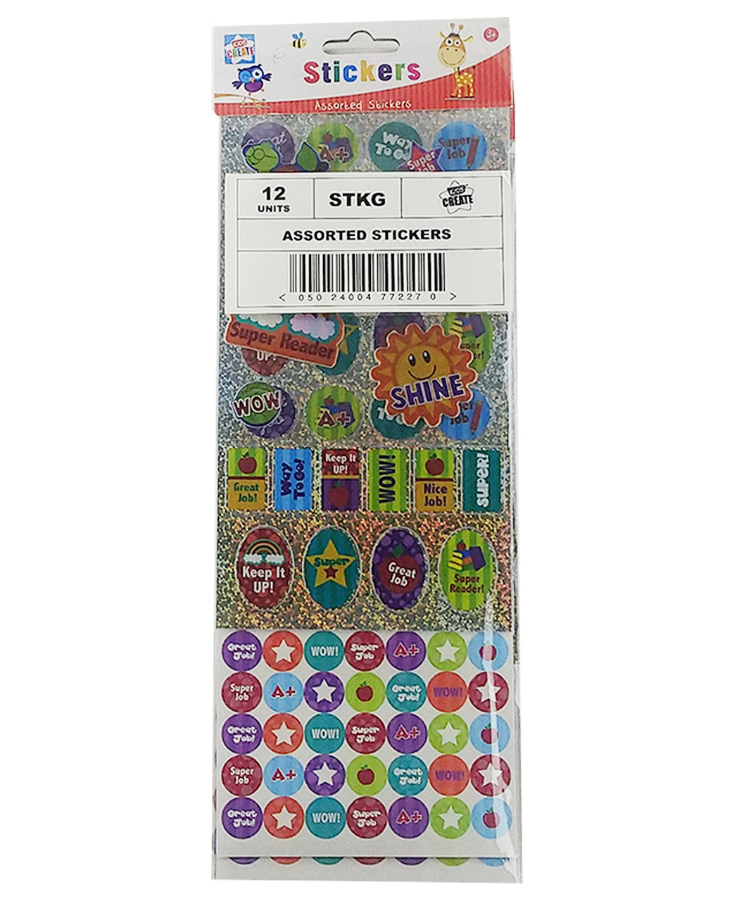 Pack-of-12-Assorted-Stickers.jpg Assorted Pack of 12 Stickers - Image 1