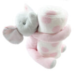 Pink Elephant Toy Blanket- Toy and Blanket Set