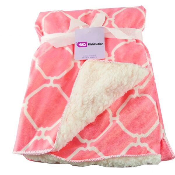 Luxury Soft Fur Back Blanket pink chain Design