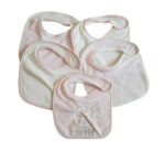 Pink Terry Bibs Pack of 5 for Baby Girls - Image 2