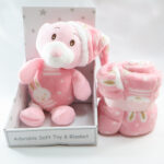 Pink Teddy Toy Blanket- Toy and Blanket Set - Image 2