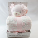 Pink Teddy Hug Toy Blanket- Toy and Blanket Set