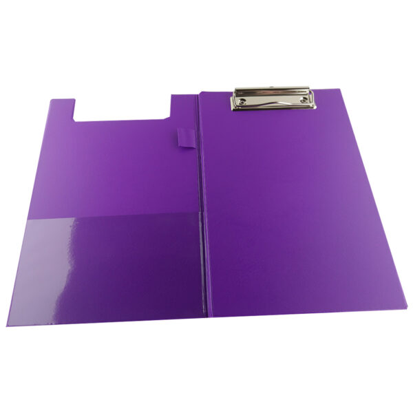 A5 PVC Purple Fold Over Foolscap Clipboard