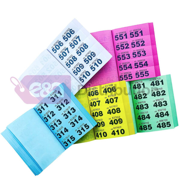 Cloakroom & Raffle Tickets by E&A | Single or Multipack