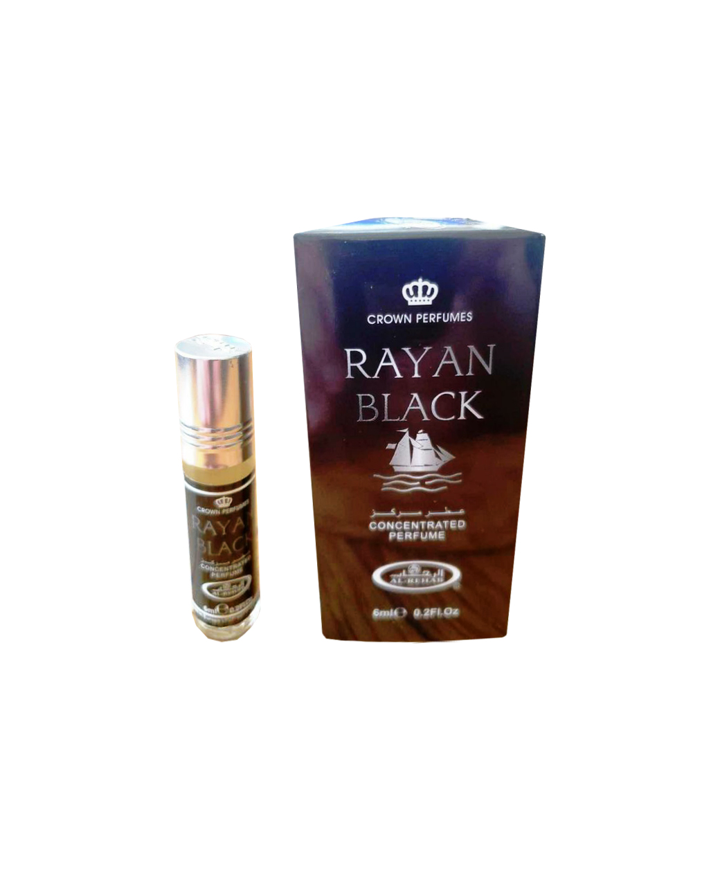 Rayan-Black-perfume-oil-6ml-roll-on-attar-al-rehab-al-rehab-concentrated-perfume-oil-best-attar-perfume-oil-al-rehab-crown-roll-on-attar-perfume-oil-best-arabic-perfume-oil.jpg Rayan Black 6ml Roll On by Al Rehab | Perfume Oil - Image 1