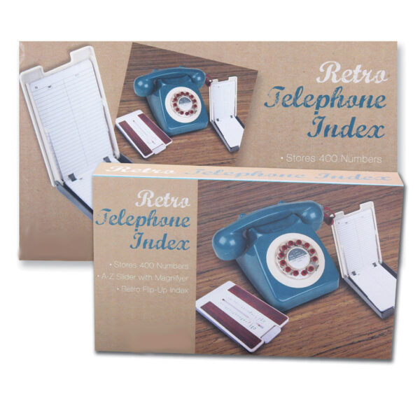 Retro Telephone Index Black and White