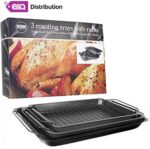3 Roasting Trays with Racks - Non Stick Oven and Grill Cooling Racks for Baking and Panini Maker Tray Pan Set 33.3X35cm - Image 6