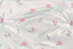 Luxury Soft Fur Back Blanket White with Pink Flowers Design - Image 3