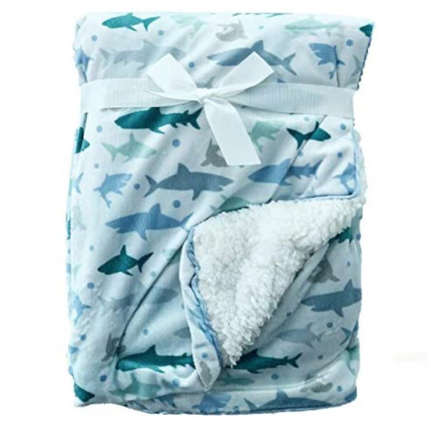 Fur Back Blanket 75x100cm | Blue Shark