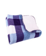 Blue Check Sherpa Pet Blanket | Pet Beds & Carriers - Image 2