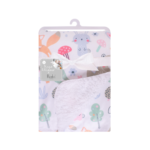 Hugs & Kisses Baby Blanket for Boys and Girls| Luxurious Super Soft Fur back (Woodlands design) 75cm x 100cm