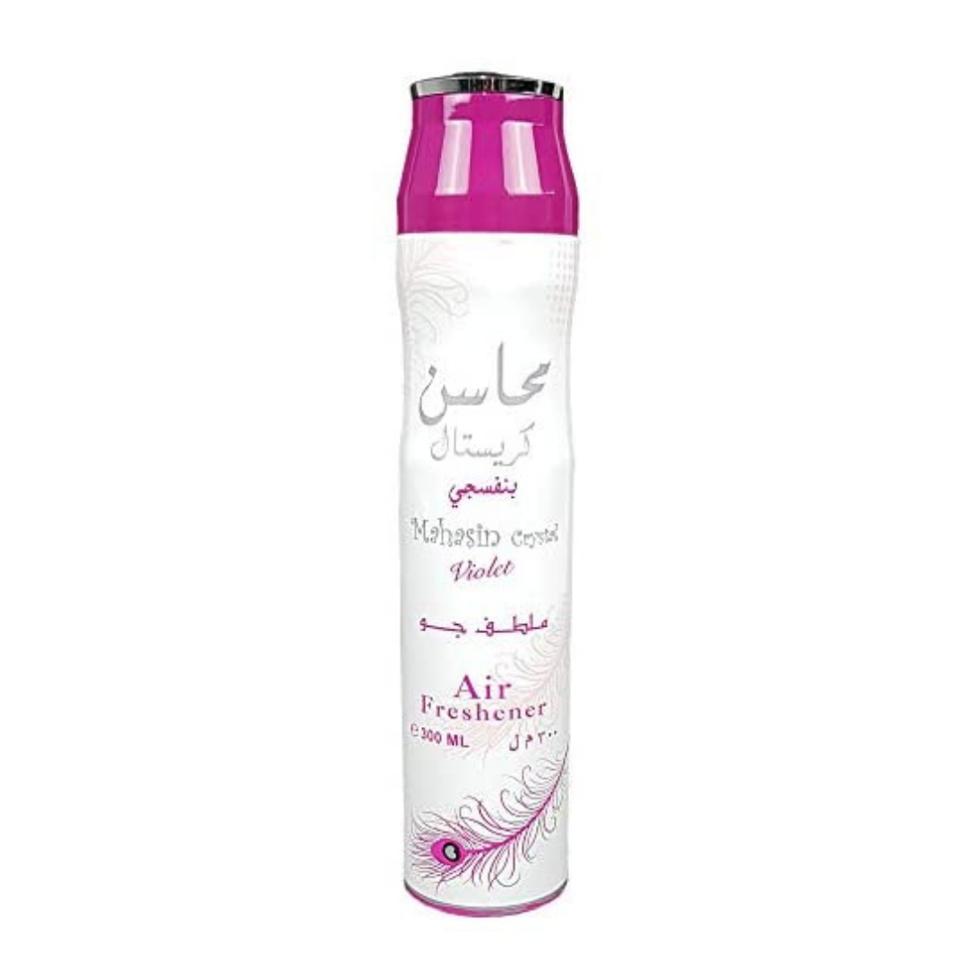 Untitled-design-39.png Mahasin Crystal Violet 300ml Air Freshener by Lattafa - Image 1