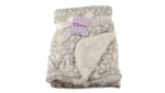 Luxury Soft Fur Back Blanket green petals Design