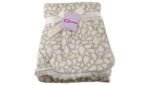 Luxury Soft Fur Back Blanket green petals Design - Image 2