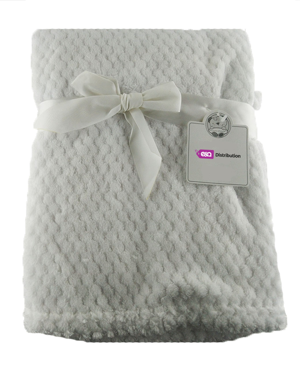 White-Waffle-Blanket-edit-1-lable.jpg Luxury Soft waffle Blanket white plain Design - Image 1