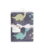 Soft Blue Fur Baby Blanket Dinosaur Pattern Boy Girl Unisex