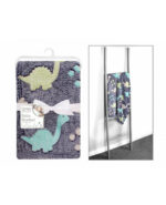 Soft Blue Fur Baby Blanket Dinosaur Pattern Boy Girl Unisex - Image 2
