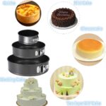 New Set of 3 Round Cake TIN Set Non Stick Spring Form Loose Base Baking PAN Tray - Image 5