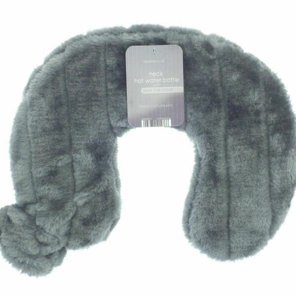Grey Neck Faux Fur Hot Water Bottle