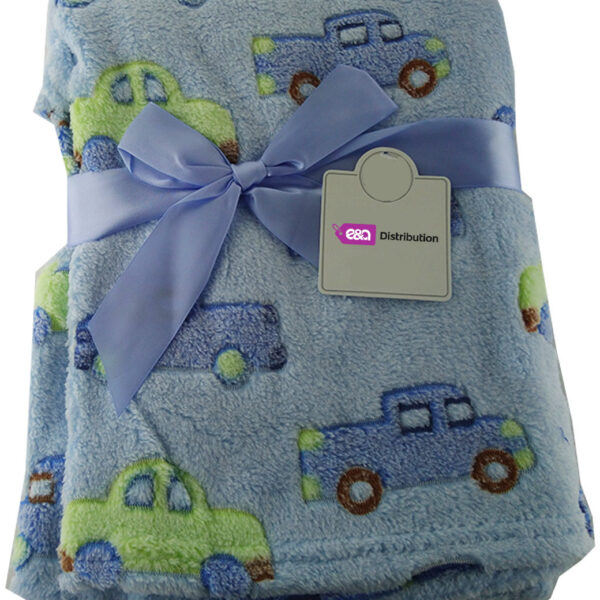 Luxury Soft fleece Blanket blue and green cars Design