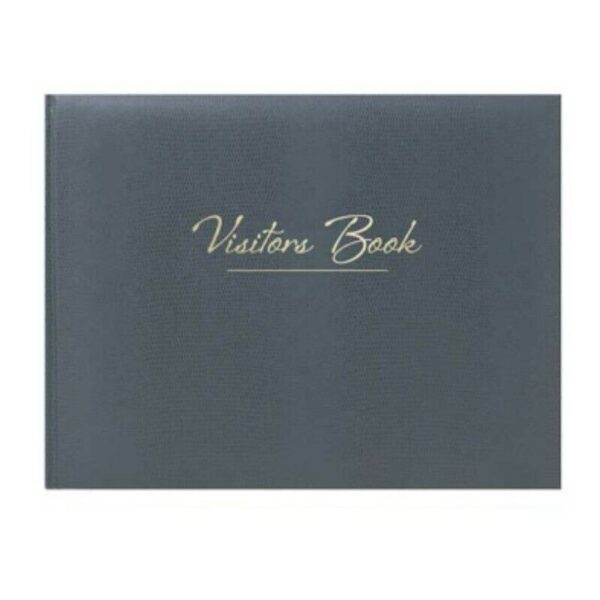 Grey Leather Visitors Book