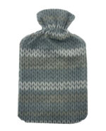 Grey Striped 2L - 2 colours | Fleece Hot Water Bottle - Image 2