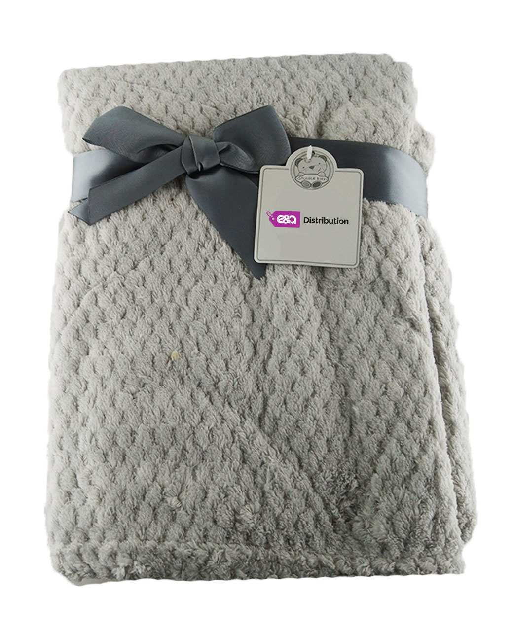 grey-with-Blue-Strap-Waffle-Blanket-edit-1-layer.jpg Luxury Soft Waffle Blanket plain grey Design - Image 1