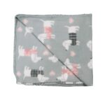 Dog Heart Fleece Throw Grey Blanket - Image 3