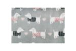 Dog Heart Fleece Throw Grey Blanket - Image 2