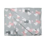 Dog Heart Fleece Throw Grey Blanket - Image 4