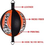 VELO Bean Ball Leather Double End Dodge MMA Boxing Floor to Ceiling Punch Bag - Image 11