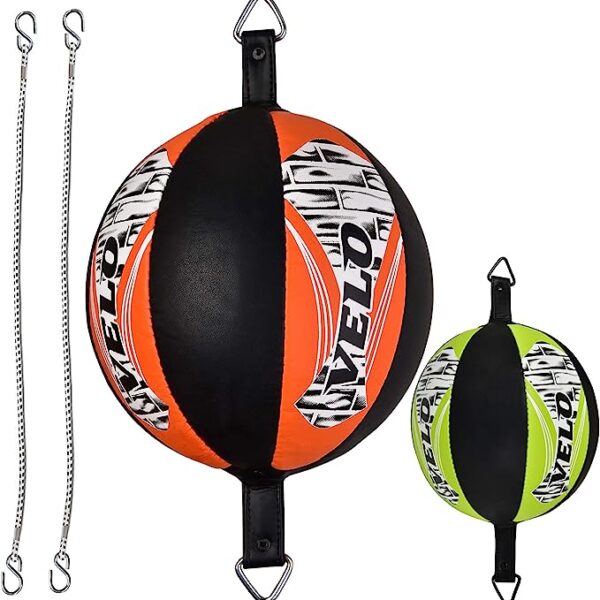 VELO Bean Ball Leather Double End Dodge MMA Boxing Floor to Ceiling Punch Bag
