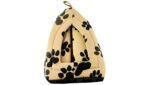 Pyramid Pet Hut Sofa with Removable Fleece Washable Igloo Base Cushion Bed for Dog Cat Kitten Cosy Pets Travel Basket. (cream)