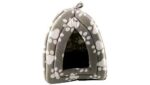 Pyramid Pet Hut Sofa with Removable Fleece Washable Igloo Base Cushion Bed for Dog Cat Kitten Cosy Pets Travel Basket. (Grey) - Image 5