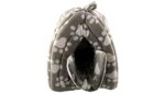 Pyramid Pet Hut Sofa with Removable Fleece Washable Igloo Base Cushion Bed for Dog Cat Kitten Cosy Pets Travel Basket. (Grey) - Image 4