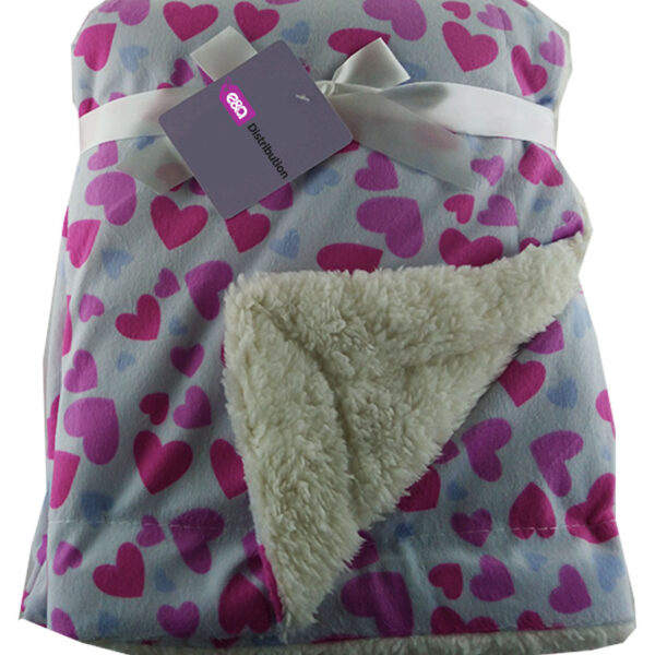 Luxury Soft Three Layered Blanket Pink and Purple stars Design
