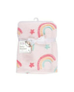 Soft Fur Baby Blanket Rainbow Pattern Boy Girl Unisex