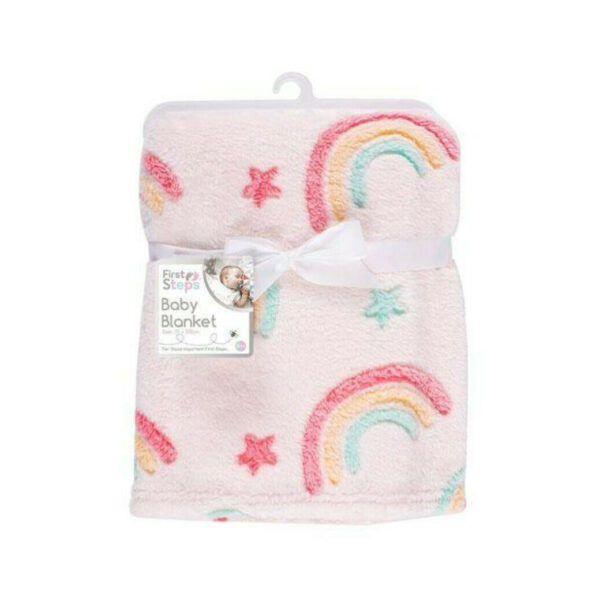 Soft Fur Baby Blanket Rainbow Pattern Boy Girl Unisex