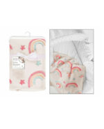 Soft Fur Baby Blanket Rainbow Pattern Boy Girl Unisex - Image 2