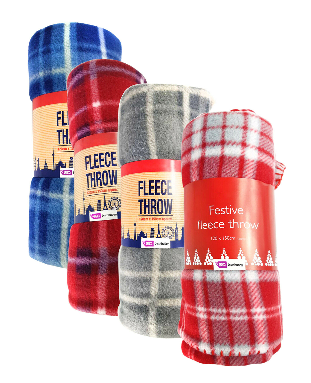 red-blue-grey-check-tartan-fleece-throw-blanket-throws-home-decor-tartan-pattern-throw-blanket-check-print-fleece-blanket.jpg Tartan Check Fleece | Throws & Blankets - Image 1