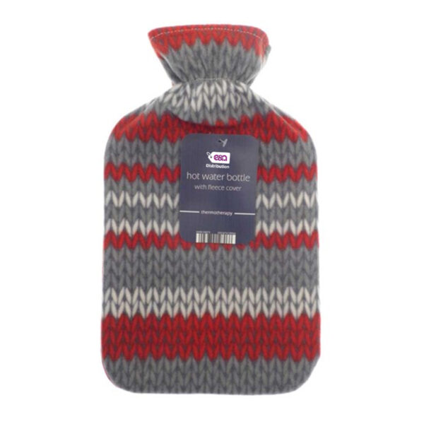 Grey Striped 2L - 2 colours | Fleece Hot Water Bottle