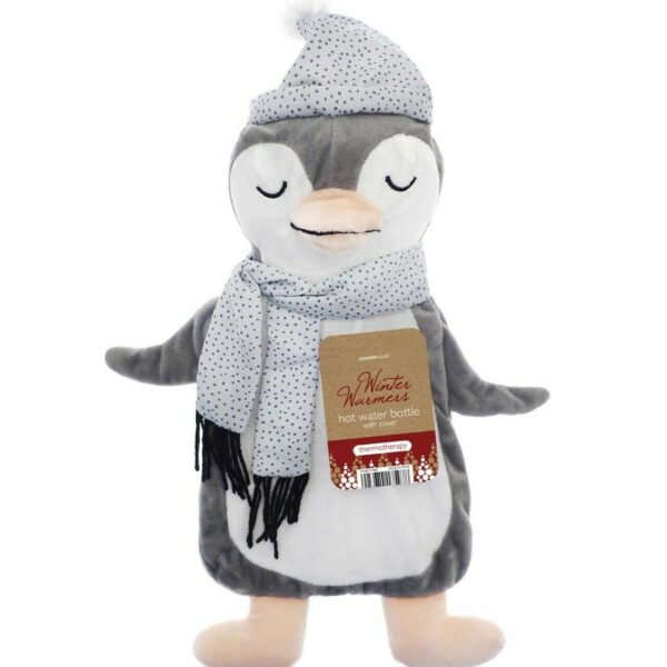 Penguin Hot Water Bottle With Scarf | Novelty