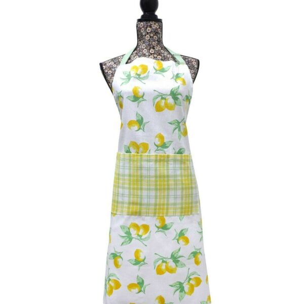 Lemon Tartan Cotton Apron
