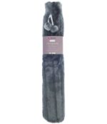 Long Charcoal Grey Faux Fur Hot Water Bottle