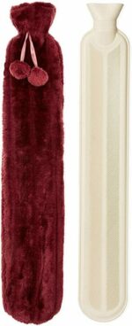 Long Red Faux Fur Hot Water Bottle