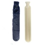 Long Blue Faux Fur Hot Water Bottle