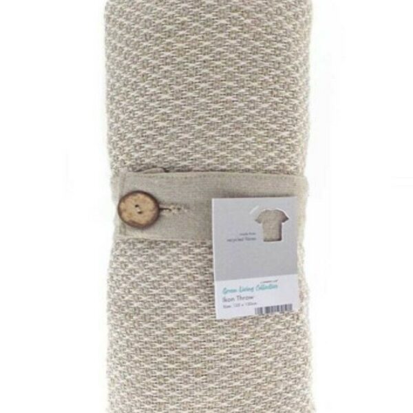 Beige Cotton Blanket Throw